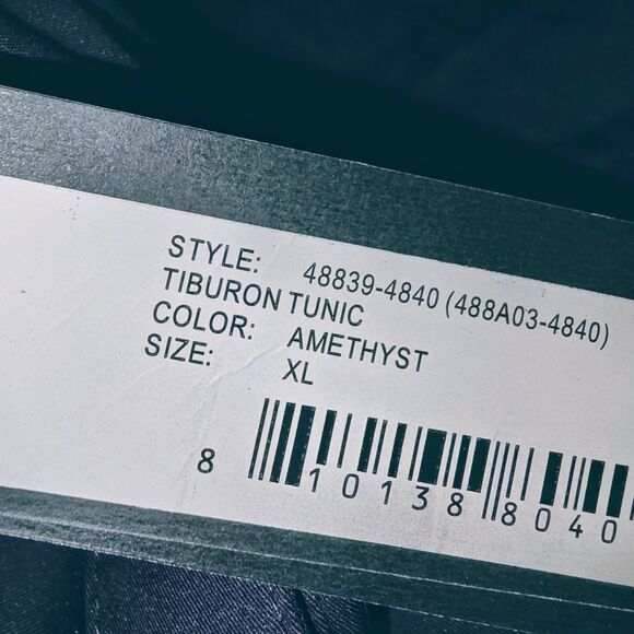 STELLA CARAKASI NWT TIBURON Sz XL Amethyst Purple Collared Button Down Tunic Too - Picture 7 of 10